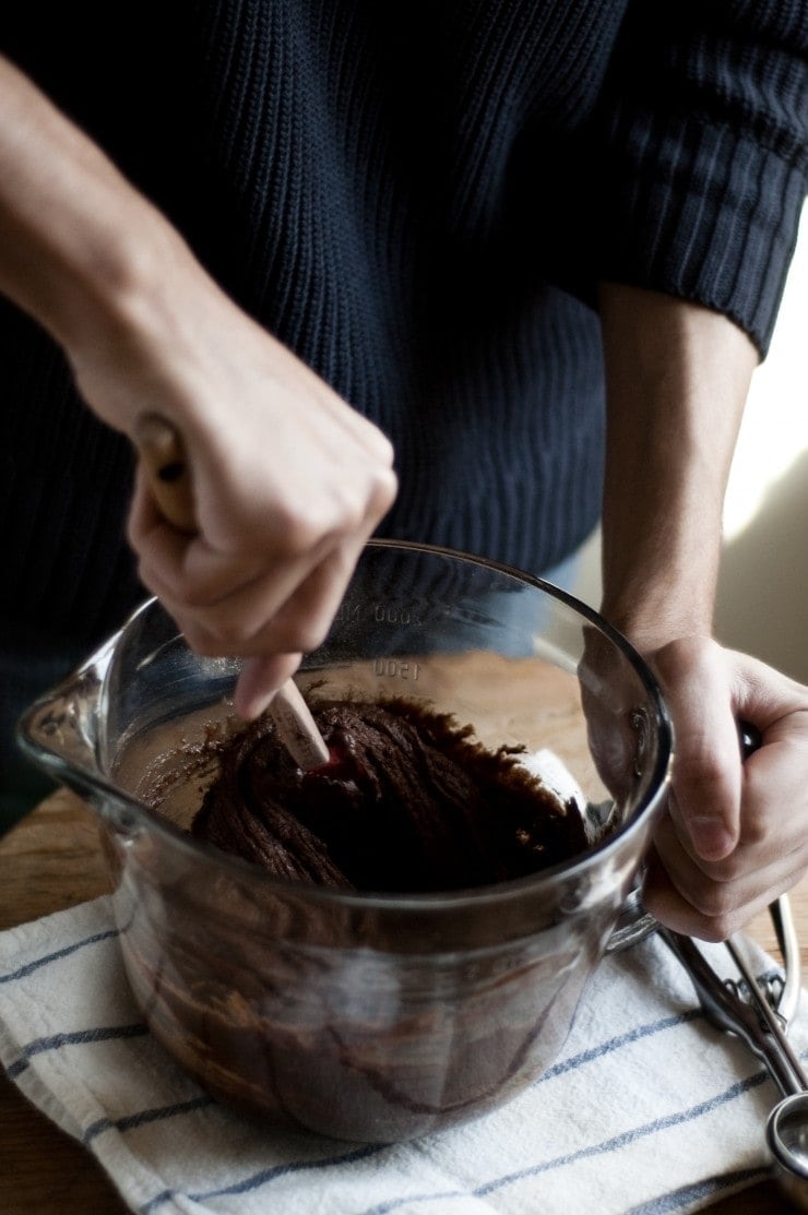 Batter being stirred