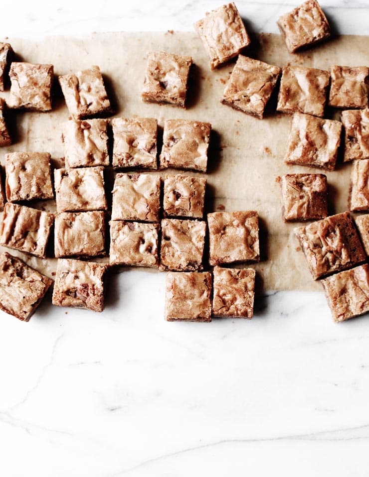 Closeup of Nancy Drew Blondies - Buttery, Chewy Blondies with Chocolate